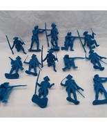 Lot Of (14) MPC Marx Revolutionary Blue Toy Soldier Miniatures 2&quot; - $40.73 CAD