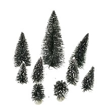 Vintage Lemax Christmas Trees Village Accessories Mixed Lot 9 Snowy Bottle Brush - £12.53 GBP