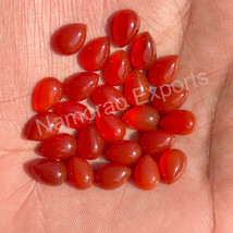 6x9 mm Pear Natural Red Onyx Cabochon Loose Gemstone For Jewelry Making - £6.25 GBP+