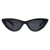 Womens Skinny Cateye Sunglasses Silver Dotted Bling Fashion UV 400 - £8.75 GBP