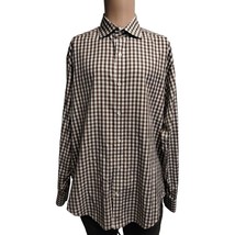 Johnston&amp;Murphy Men&#39;s Brown/White Long Sleeve Blouse Size L 1951 - £13.75 GBP