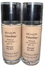 (Pack Of 2) Revlon ColorStay Makeup With SoftFlex Normal/Dry #240 MEDIUM... - $19.79