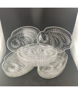 Lot Of 13 Vintage Federal Pressed Glass Homestead Clear Oval Snack Plates - £20.50 GBP