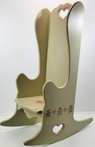 *M) Vintage Handmade Children Nursery Doll Painted Wooden Rocking Chair 34" - $49.49