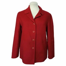 Talbots Short Red Wool Button Front Jacket Women&#39;s Size 2 Pockets - £23.74 GBP