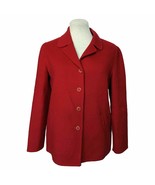 Talbots Short Red Wool Button Front Jacket Women&#39;s Size 2 Pockets - £23.35 GBP