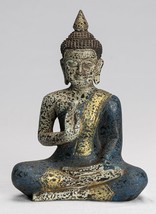 Antigüedad Khmer Estilo Se Asia Sentado Madera Enseñanza Estatua de Buda - - £103.39 GBP