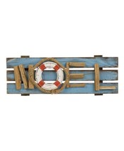 Glitzhome 17.72 in. L Solid Wood Noel Wall Decor Size No Size Color Blue - £27.97 GBP