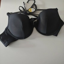 Ladies M&amp;S Black Under wired Cuff Bandeau Bikini Tie Strap Top SIZE 38B - £14.12 GBP