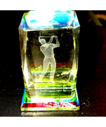 Vintage glass holographic golfer figurine - $501.07 MXN
