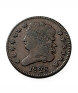 1828 13 Stars Half Cent in Very Fine VF Condition, Brown Color, Nice Det... - $170.20 CAD