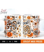 Halloween Mug Wrap Sublimation, Cricut Mug Press Svg, Cricut Mug Wrap PNG - £3.10 GBP