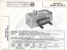 1956 Motorola 6M-12 Universal Car Am Radio Photofact Service Manual Repair Sams - £7.72 GBP