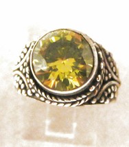 Color Changing Canary Yellow to Green Sterling Silver Sapphire Ring - £179.84 GBP