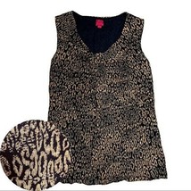 212 Collection Top S Leopard Scoop Twist Neck Sleeveless Stretch Lined Blouse - £4.74 GBP