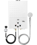 Tankless Gas Hot Water Heater 4.21GPM 16L Outdoor Portable with Digital ... - $74.79