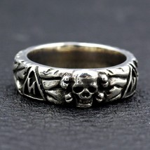 New Fashion Skull Jewelry S925 Sterling Silver Rings War Army Medal Honor Pure A - £55.61 GBP