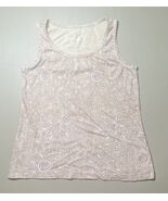 White Stag Tee Women’s M (8-10) Tank Top Light Brown White Floral Pattern - $163.65 MXN