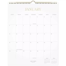 Sugar Paper Essentials 2025 Wall Calendar 15&quot;x12&quot; White, Gold Accents - £21.07 GBP