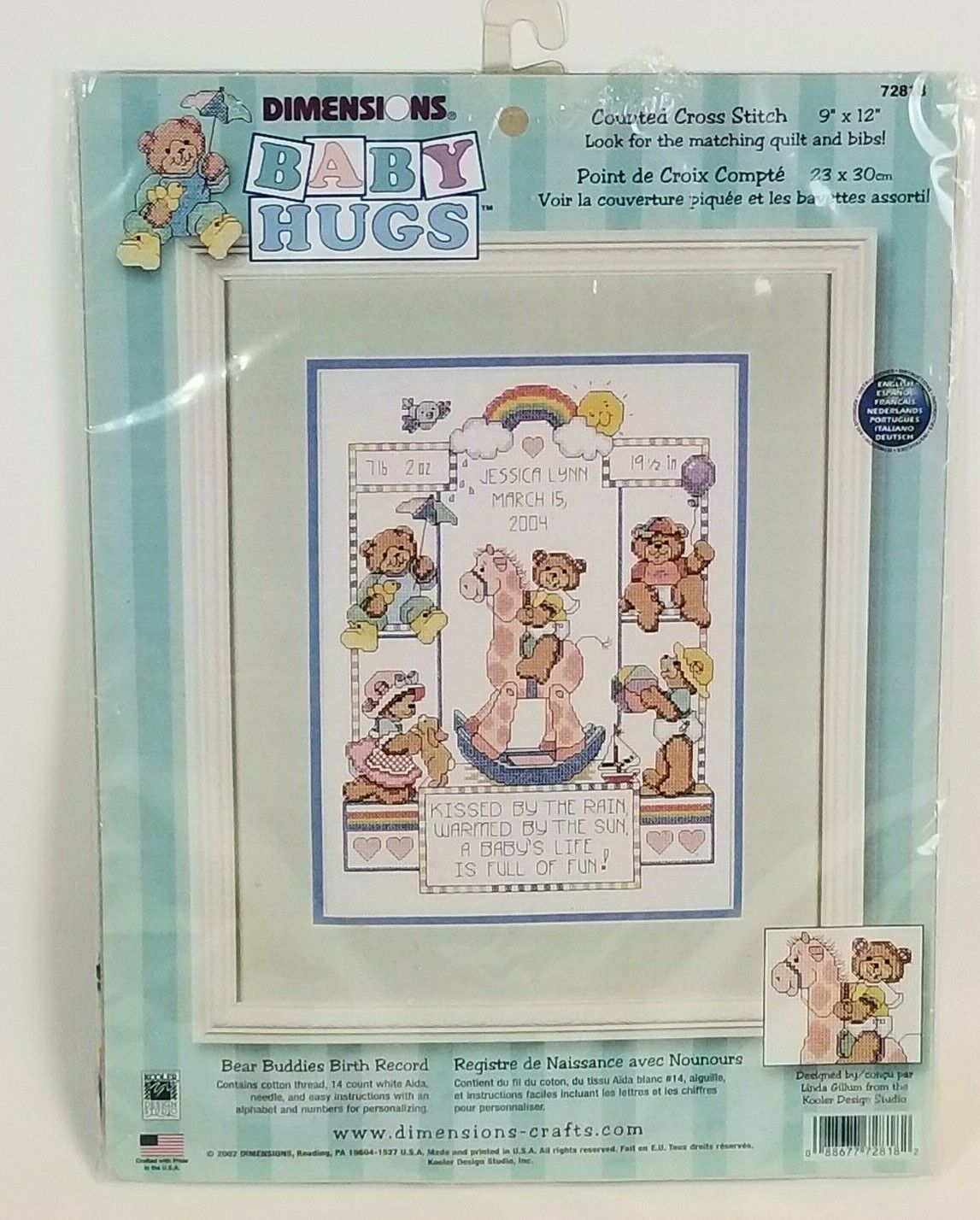 Primary image for  Dimensions Bear Buddies Birth Record Cross Stitch KIT 72818 Baby Hugs