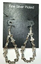 Silver Plated Special Occasion Earrings Cubic Zirconia&#39;s Dangling Round Marquise - £19.13 GBP