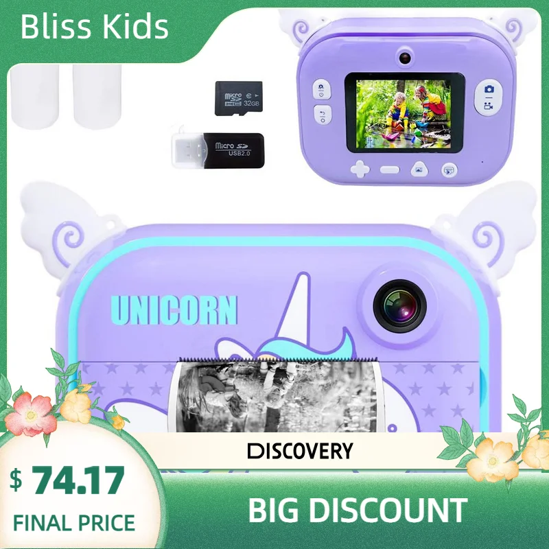 Kids camera instant print for girls boys age 3 12 zero ink instant print camera for thumb200