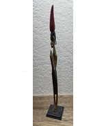 19&quot; Wood Carved African Tribal Sacred Female Elongated Statue Figure - $39.59