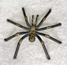 Handmade Creepy Metal Spider Halloween Decor 6 1/4 inches across - $18.32