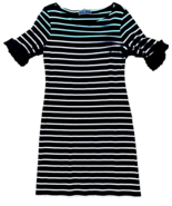 Karen Scott Sport Womens Black Striped T Shirt Dress Size Small - €5,16 EUR