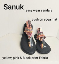 Sanuk Yoga Sling Womens Sandals Multicolor Textile Upper Size 9 - £12.78 GBP