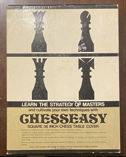 Chesseasy Learn Chess Master Strategies 36” Vinyl Table Cloth 32 Pcs & Instruct - £13.39 GBP