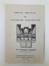 1984 Program St. Stephen&#39;s Church Organ Recital by Charles Krigbaum - £11.36 GBP