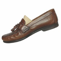 Giorgio Brutini Le Glove Woven Brown Leather Kiltie Tassel Loafer Shoes 8.5 D - £36.40 GBP