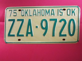 LICENSE PLATE Car Tag 1975 OKLAHOMA ZZA 9720 Tulsa County [Y110 - £12.97 GBP