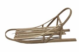 Model Slider Dog Sled Wooden Wood Kicksled 6” Display Ornament - $22.76
