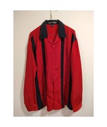 Vtg Alan Stuart Long Sleeve Button Up Shirt Men&#39;s Red Black Strip Size XL - £22.38 GBP