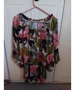 NWT Catherine&#39;s 1X BOHO Style Blouse with Large Floral Print - $468.48 MXN
