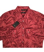 NEW Paul Smith Shirt!  17 e 43  Red Leaf Design  Lighter Weight  SLIM FI... - $2,751.43 MXN