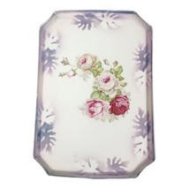 German Lusterware Floral Jewelry Tray 10&quot; Pink Roses  Dresser Top Trinket Dish - £13.12 GBP