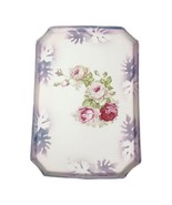 German Lusterware Floral Jewelry Tray 10&quot; Pink Roses  Dresser Top Trinke... - £13.13 GBP