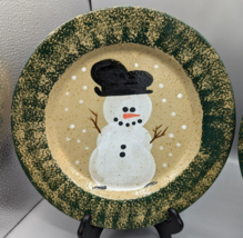 THREE RIVERS POTTERY COSHOCTON OHIO 1993 Debbie SNOWMAN DINNER PLATE 10 ... - £9.24 GBP+