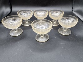 Vintage Tiara Glass “Sandwich Clear” Embossed Champagne Sherbet Cups - Set Of 6 - £18.37 GBP