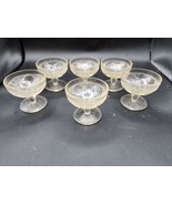 Vintage Tiara Glass “Sandwich Clear” Embossed Champagne Sherbet Cups - S... - £18.07 GBP
