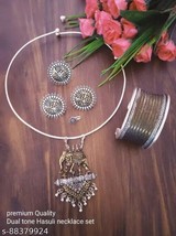Indian Women Silver Oxidized  Combo Necklace Set Bohemian Fashion Jewelry  Gift - £32.80 GBP