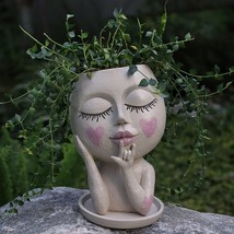 Cute Resin Face Planters For Indoor Outdoor Plants, Macetas Para Plantas Unique - £31.95 GBP