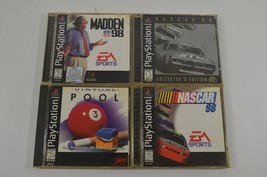 Playstation 1 Sports Video Game Lot Madden NASCAR 98 Collector&#39;s Ed Pool PS1  - £19.10 GBP