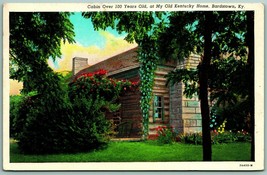 100 Year Old Cabin My Old Kentucky Home Bardstown Kentucky KY Linen Postcard I5 - £3.87 GBP