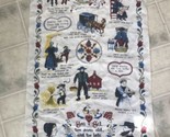 Vintage 1950s Amish Sayings Linen Tea Towel By Kay Dee Hand Prints  - $21.49