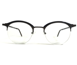 Robert Mitchel Eyeglasses Frames RM 20217 GUN Blue Round Half Rim 47-22-145 - £36.76 GBP