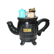 Cardinal Pot Belly Stove Black Teapot Cooking Pots Coffee Pot Lid Black ... - $20.18